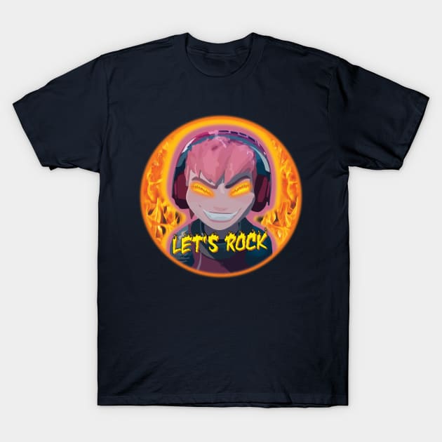 Nimona Fantasy Art, Let's Rock T-Shirt by AqlShop